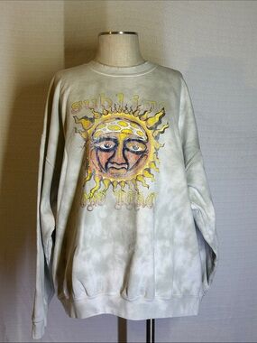 Sublime Sun Graphic Crewneck Sweater - White/Yellow